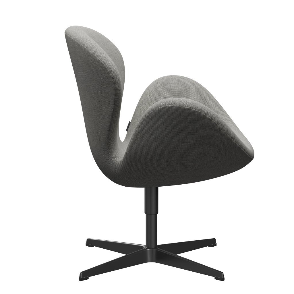 Fritz Hansen Swan Lounge stol, sort lakeret/sunniva sand/lysegrå