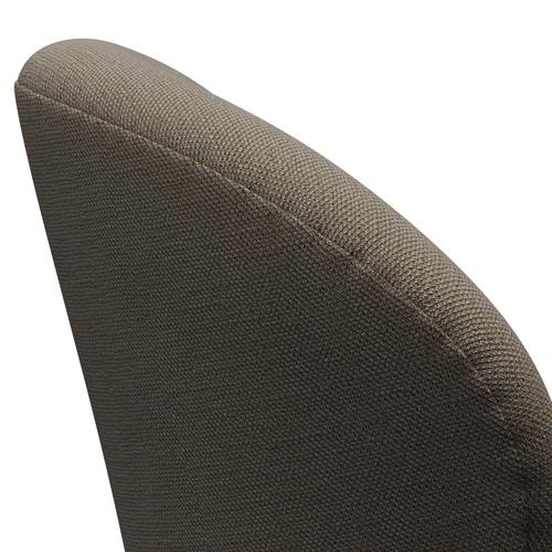 Fritz Hansen Swan Lounge Chair, Black Lacquered/Sunniva Chocolate/Light Grey