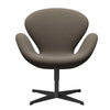 Fritz Hansen Swan Lounge stol, sort lakeret/sunniva chokolade/lysegrå