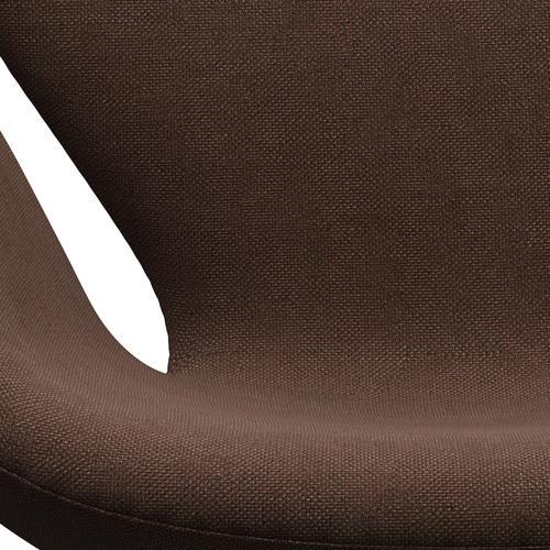 Fritz Hansen Swan Lounge Chair, Black Lacquered/Sunniva Chocolate/Chestnut