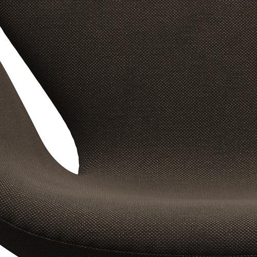 Fritz Hansen Swan Lounge Chair, Black Lacquered/Sunniva Chocolate/Black