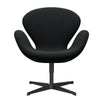 Fritz Hansen Swan Lounge Chair, Black Lacquered/Sunniva Black (193)