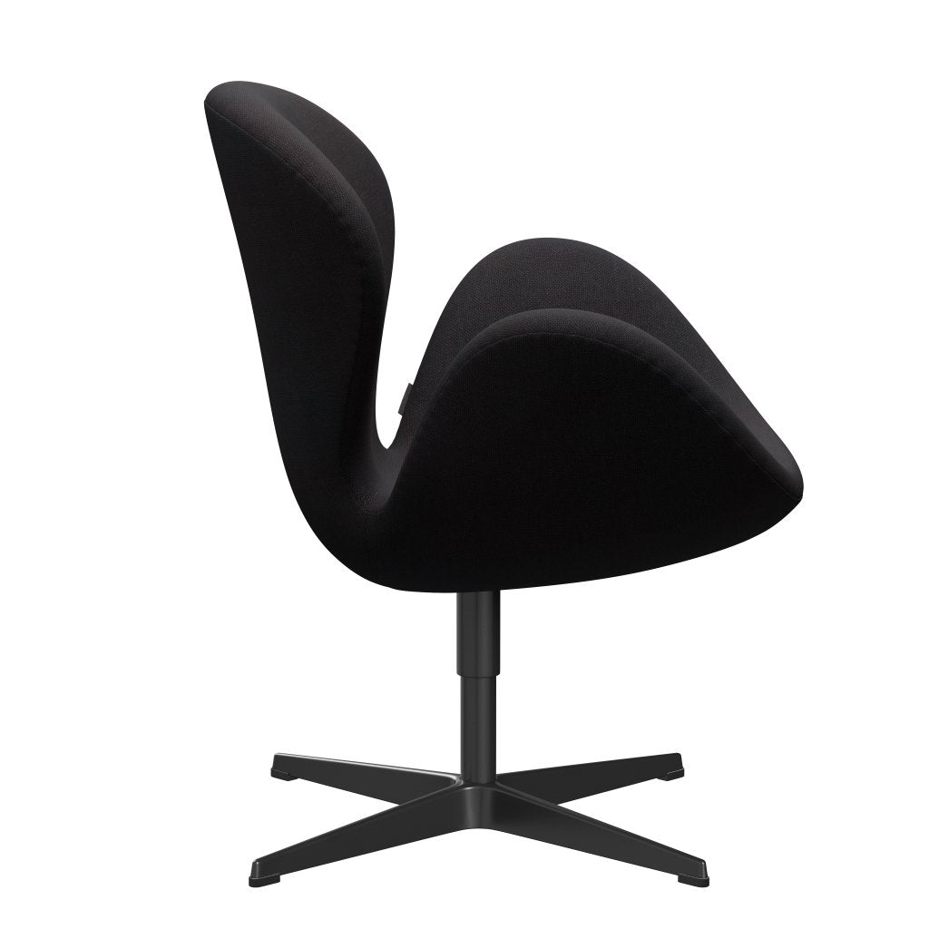 Fritz Hansen Swan Lounge Chair, Black Lacquered/Sunniva Black (683)