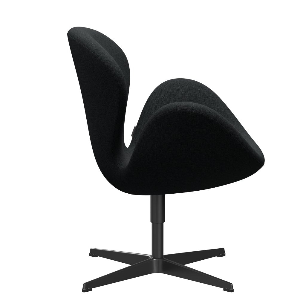 Fritz Hansen Swan Lounge stol, sort lakeret/sunniva sort/mørkegrå