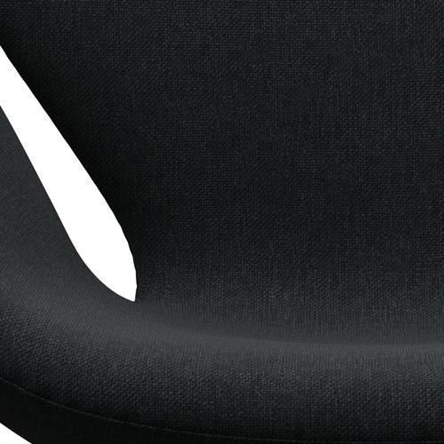 Fritz Hansen Swan Lounge Chair, Black Lacquered/Sunniva Black/Dark Grey