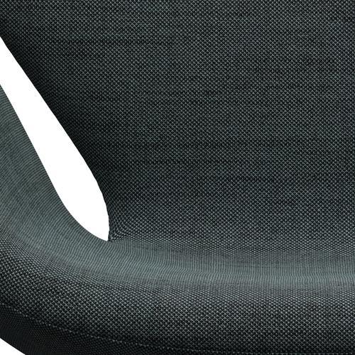 Fritz Hansen Swan Lounge Chair, Black Lacquered/Sunniva Black/Light Blue
