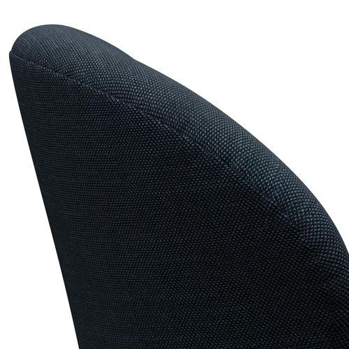 Fritz Hansen Swan Lounge Chair, Black Lacquered/Sunniva Black/Navy