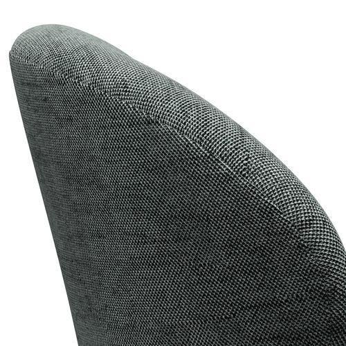Fritz Hansen Swan Lounge Chair, Black Lacquered/Sunniva Black/White
