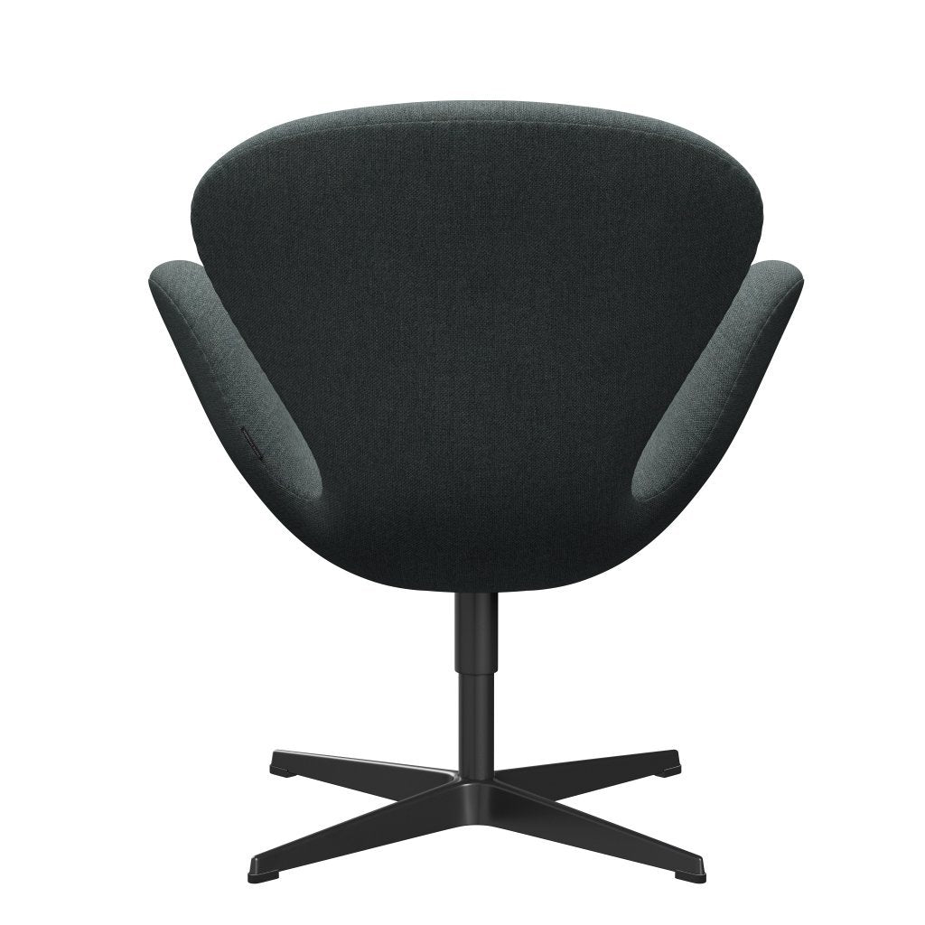 Fritz Hansen Swan Lounge Chair, Black Lacquered/Sunniva Steel Grey