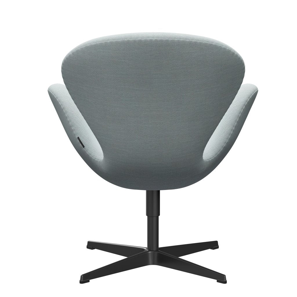 Fritz Hansen Swan Lounge stol, sort lakeret/sunniva hvid/lyseblå