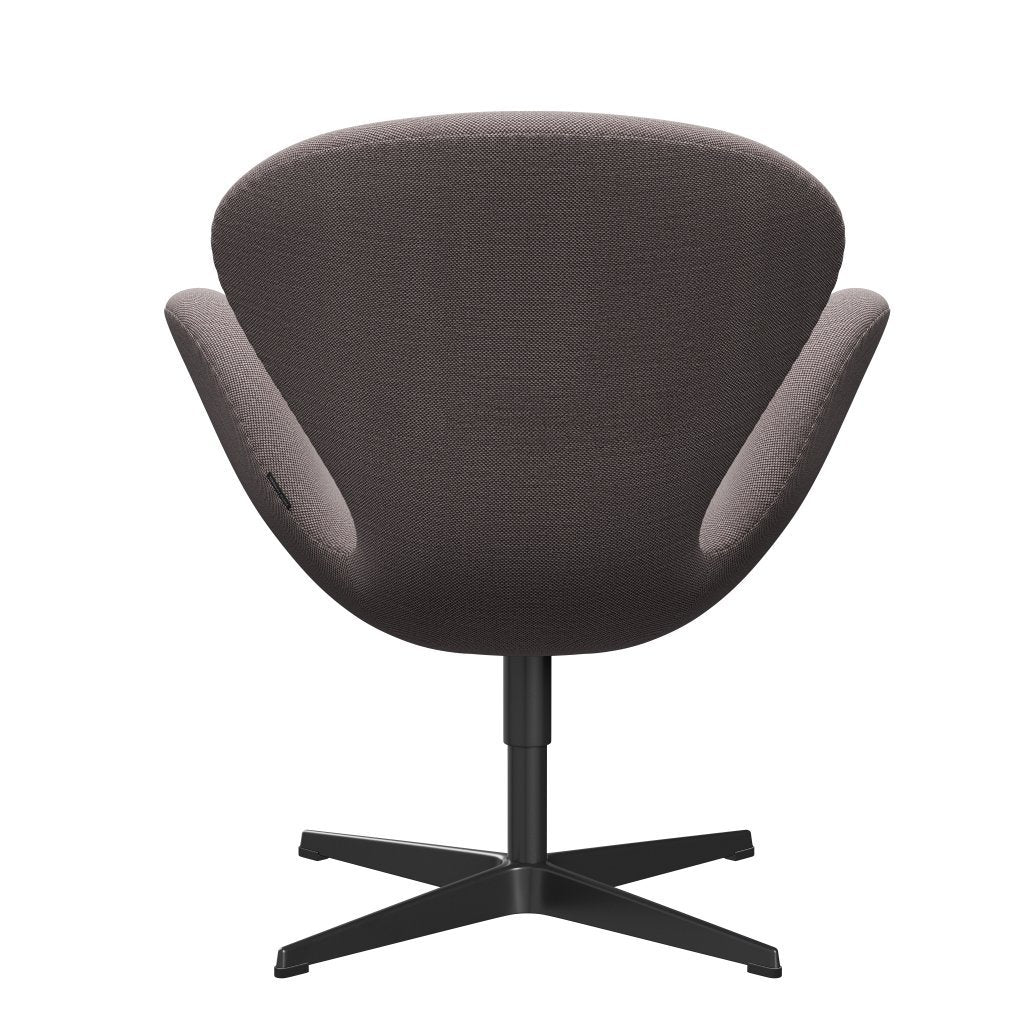 Fritz Hansen Swan Lounge Chair, Black Lacquered/Sunniva White/Violet