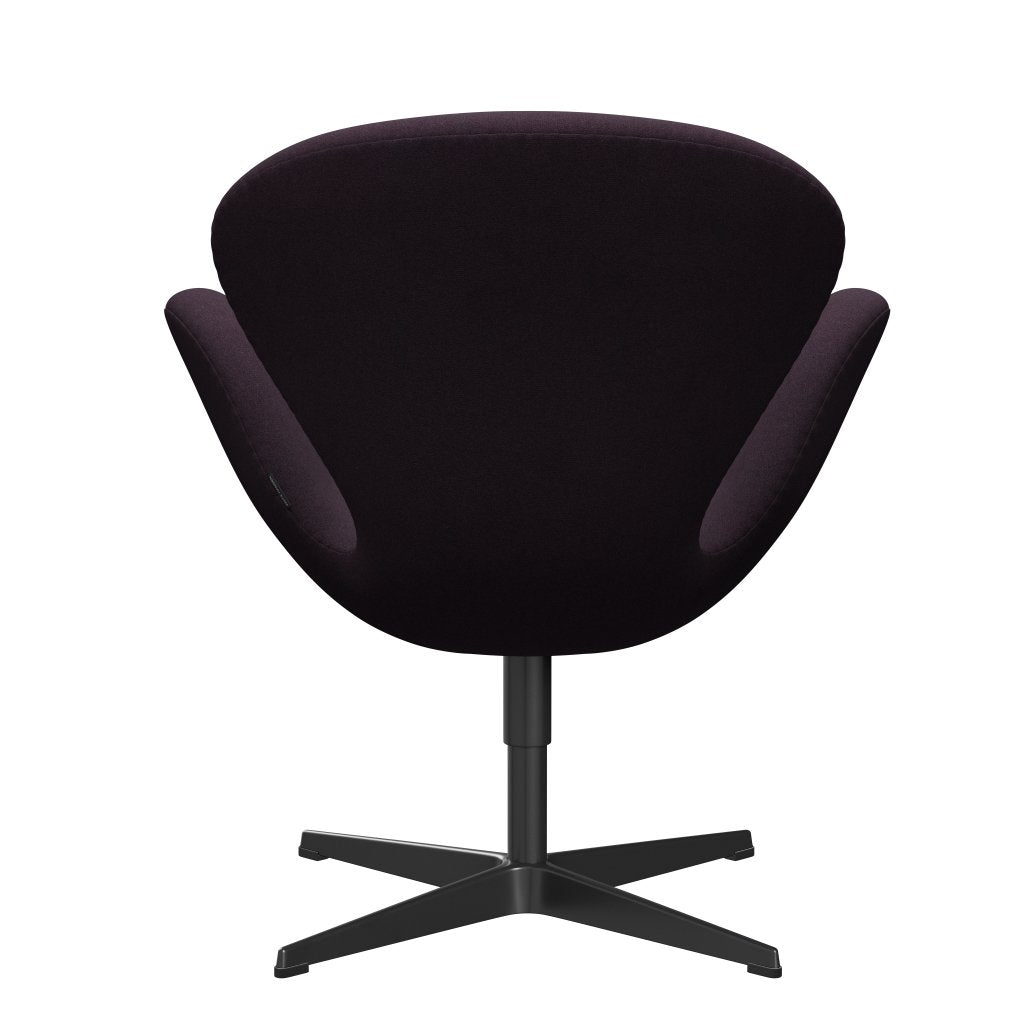 Fritz Hansen Swan Lounge Chair, Black Lacquered/Tonus Aubergine