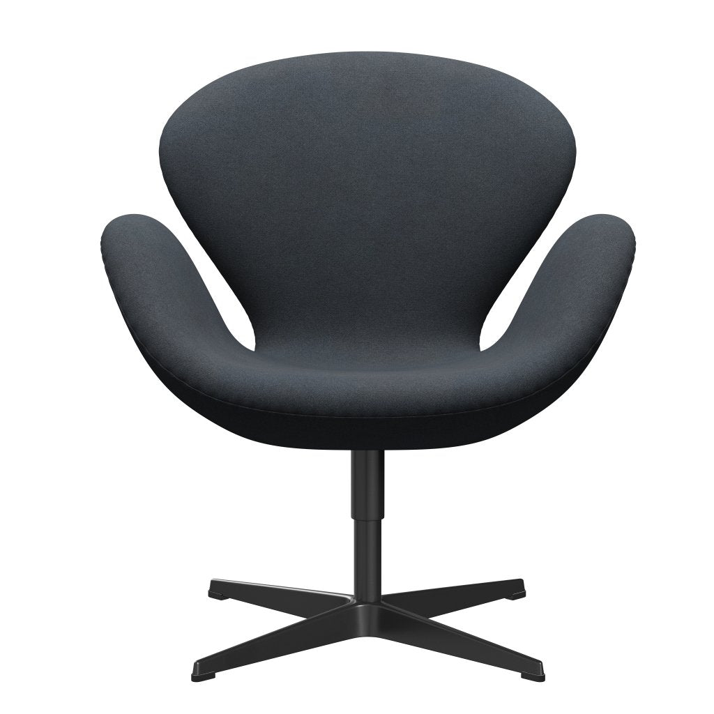 Fritz Hansen Swan Lounge Chair, Black Lacquered/Tonus Dark Grey