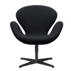 Fritz Hansen Swan Lounge Chair, Black Lacquered/Tonus Dark Aubergine