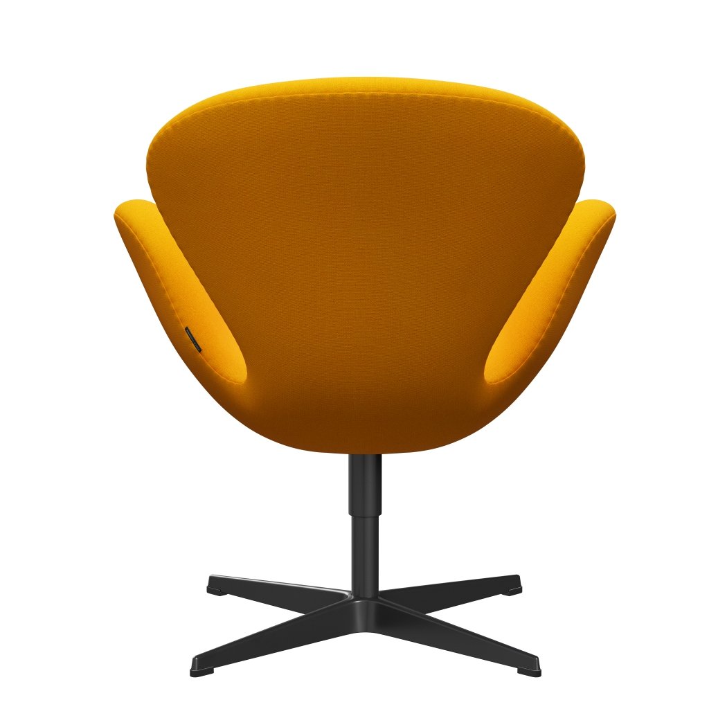 Fritz Hansen Swan Lounge Chair, Black Lacquered/Tonus Yellow Orange