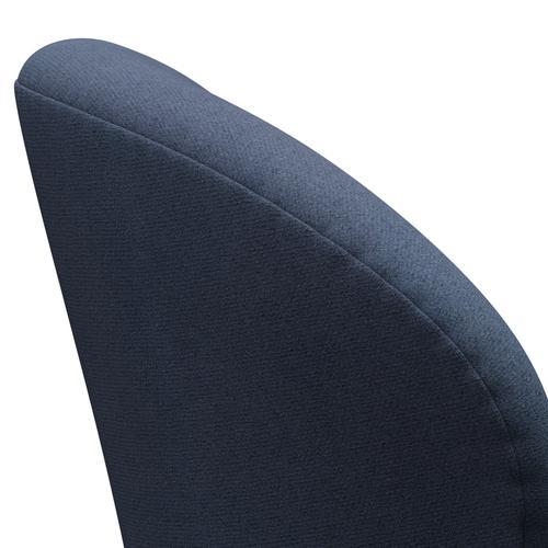 Fritz Hansen Swan Lounge Chair, Black Lacquered/Tonus Grey Blue