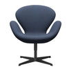 Fritz Hansen Swan Lounge stol, sort lakeret/tonus grå blå