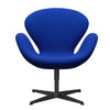Fritz Hansen Swan Lounge Chair, Black Lacquered/Tonus Light Blue