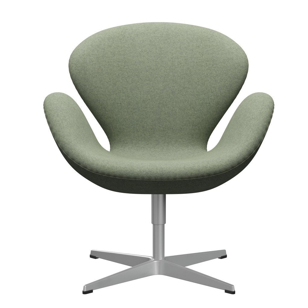Fritz Hansen Swan Lounge Chair, Silver Grey/Divina Melange Light Green