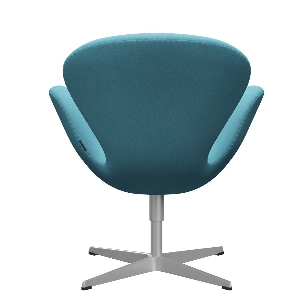 Fritz Hansen Swan Lounge Chair, Silver Grey/Divina Turquoise Light