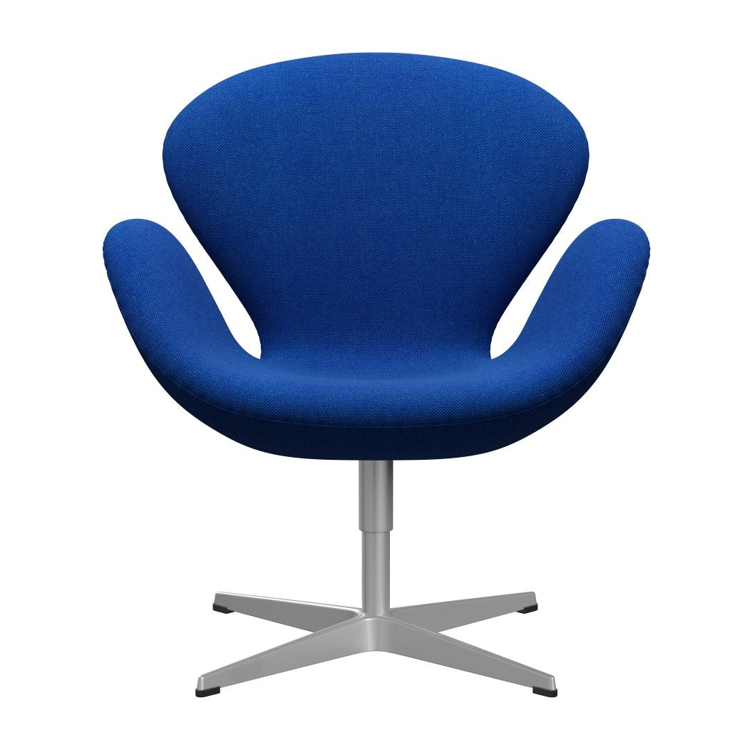 Fritz Hansen Swan Lounge Chair, Silver Grey/Hallingdal Coral Blue