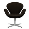 Fritz Hansen Swan Lounge Chair, Silver Grey/Hallingdal Black/Brown