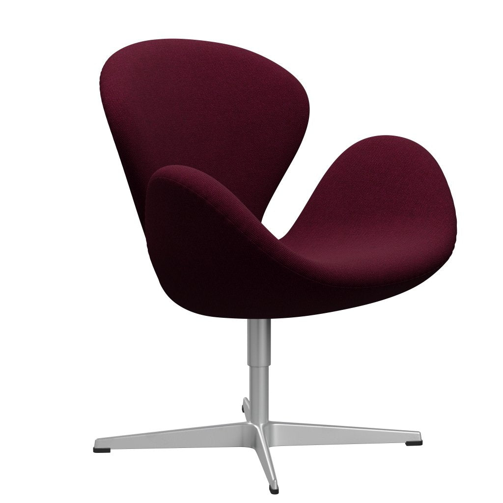 Fritz Hansen Swan Lounge Chair, Silver Grey/Hallingdal Wine Red/Violet