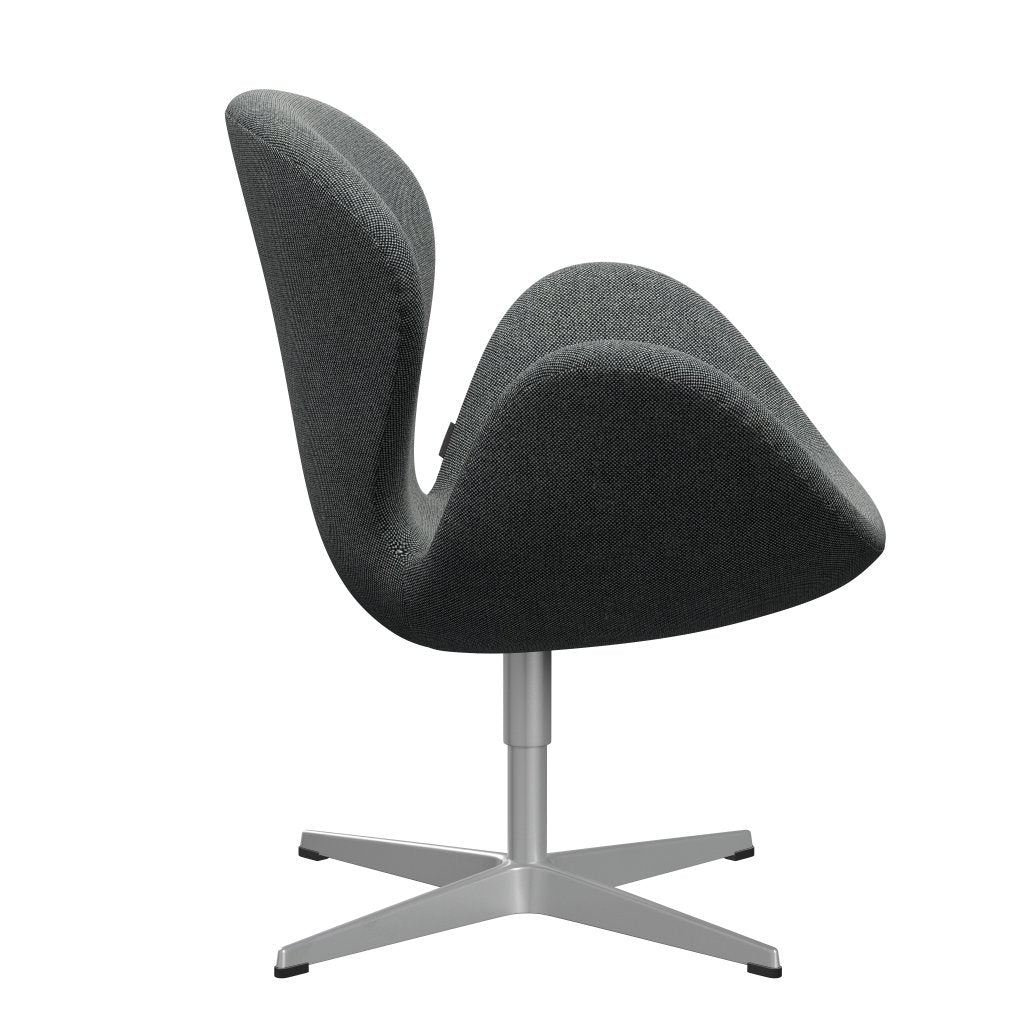 Fritz Hansen Swan Lounge Chair, Silver Grey/Hallingdal White Black
