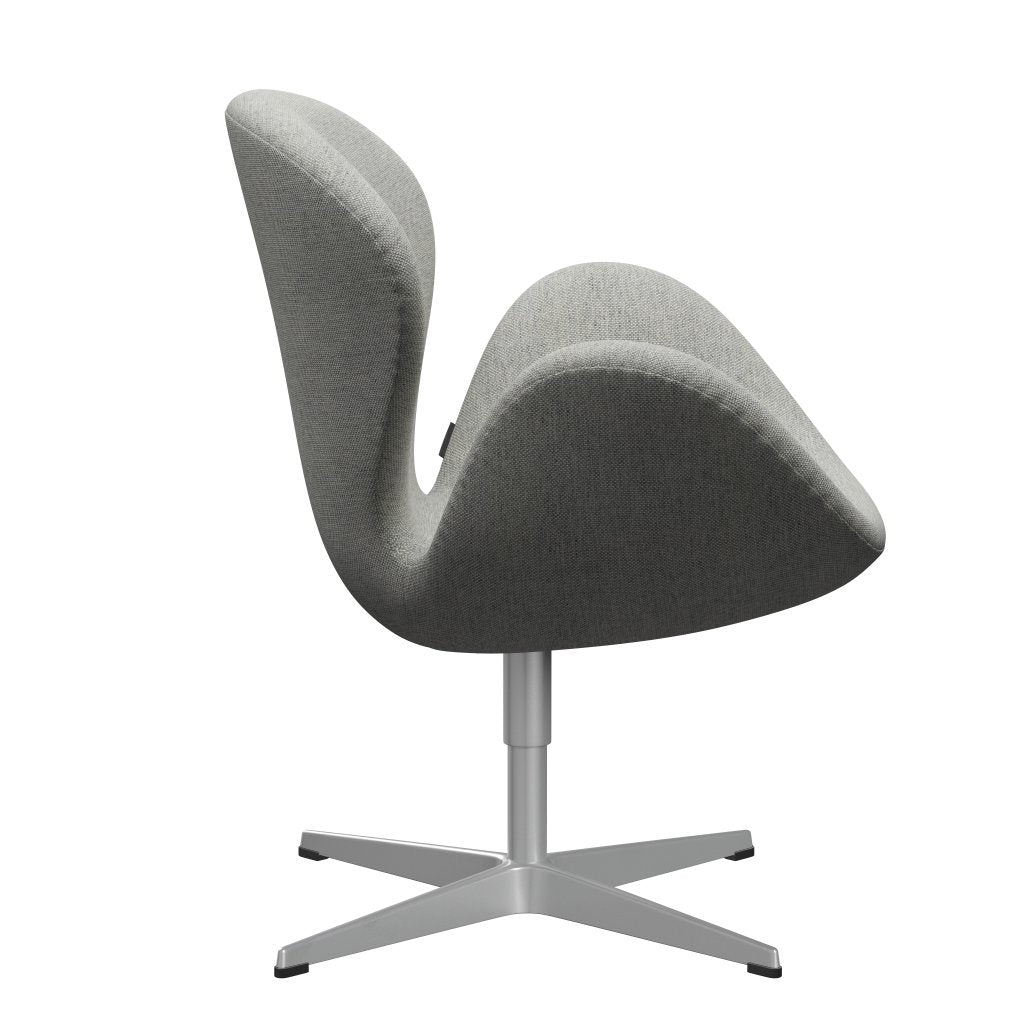 Fritz Hansen Swan Lounge Chair, Silver Grey/Hallingdal White/Grey