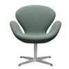 Fritz Hansen Swan Lounge stol, sølvgrå/re uld Aqua/Natural