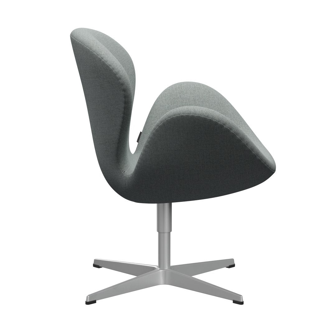 Fritz Hansen Swan Lounge Chair, Silver Grey/Re Wool Pale Aqua