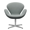 Fritz Hansen Swan Lounge stol, sølvgrå/re uld bleg aqua