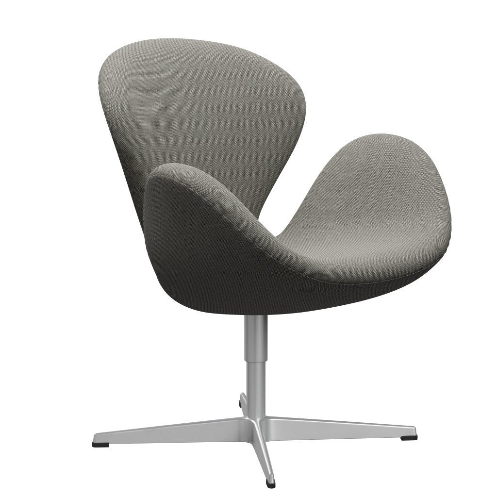 Fritz Hansen Swan Lounge Chair, Silver Grey/Re Wool Grey White/Uni