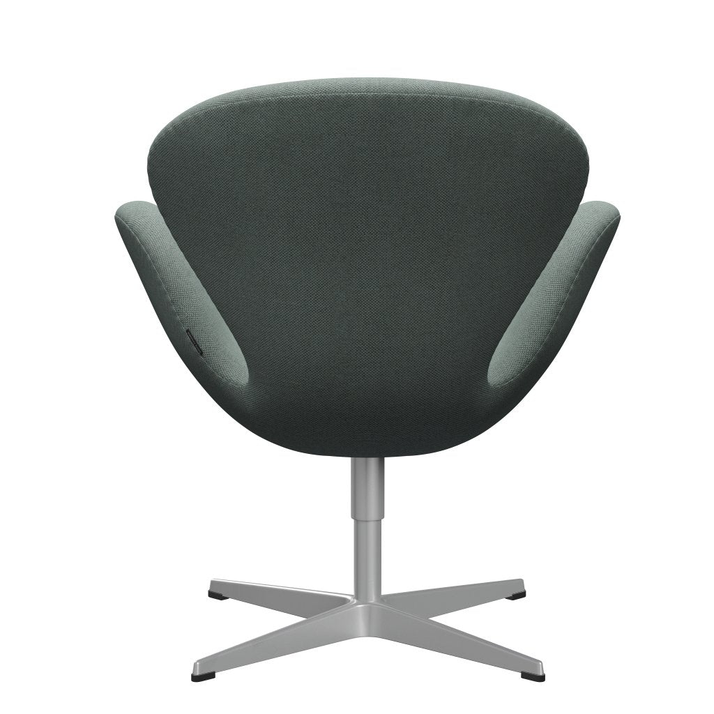 Fritz Hansen Swan Lounge Chair, Silver Grey/Re Wool Light Aquamarine/Natural