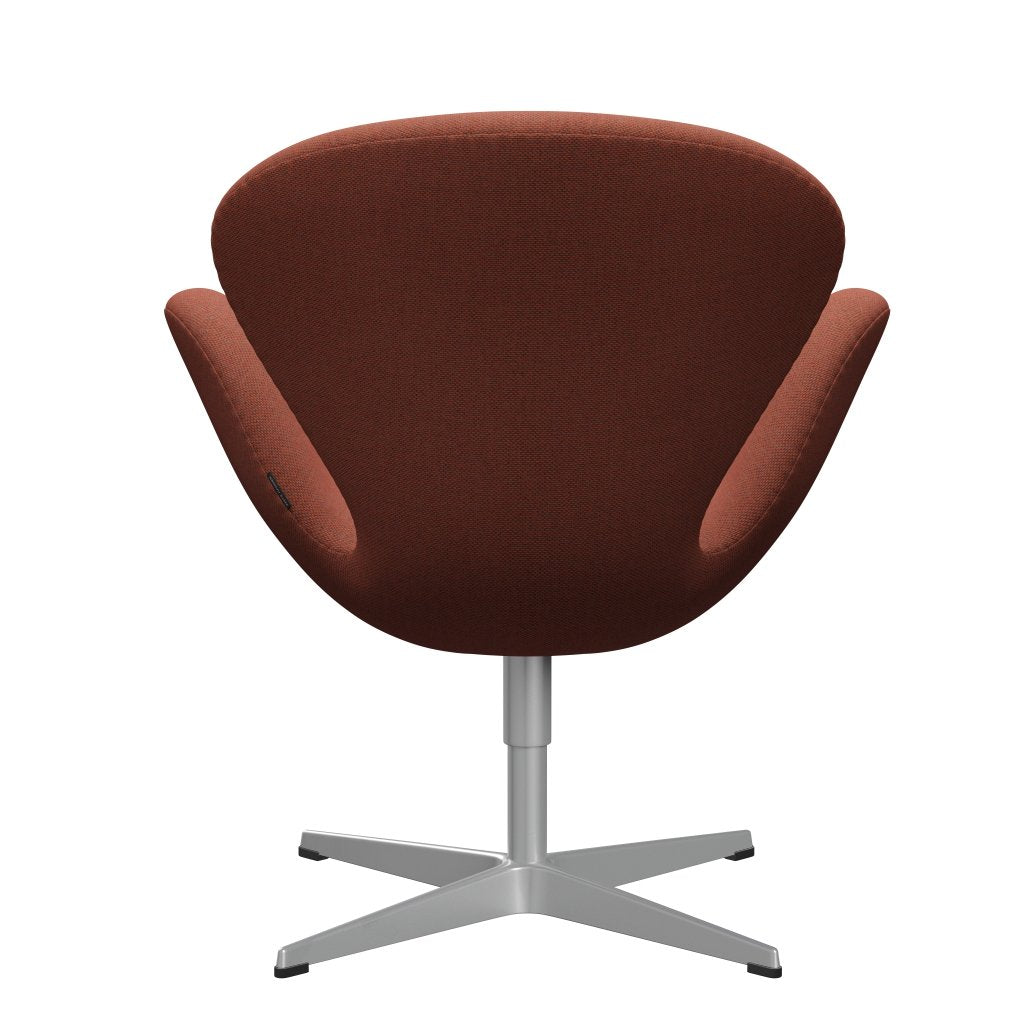 Fritz Hansen Swan Lounge stol, sølvgrå/re uld koral rød/naturlig