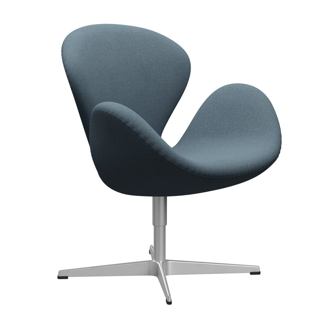 Fritz Hansen Swan Lounge stol, sølvgrå/re uld naturlig/lyseblå