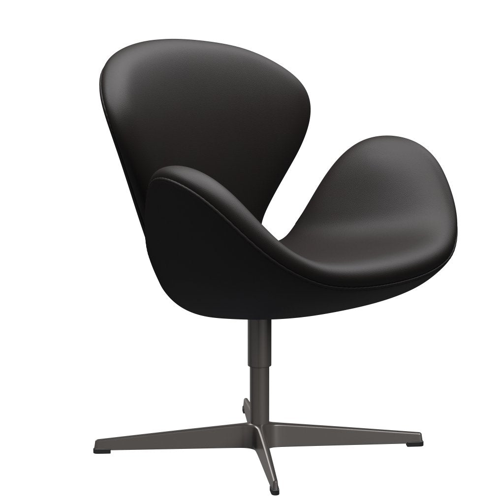 Fritz Hansen Swan Lounge Chair, Warm Graphite/Aura Black Brown
