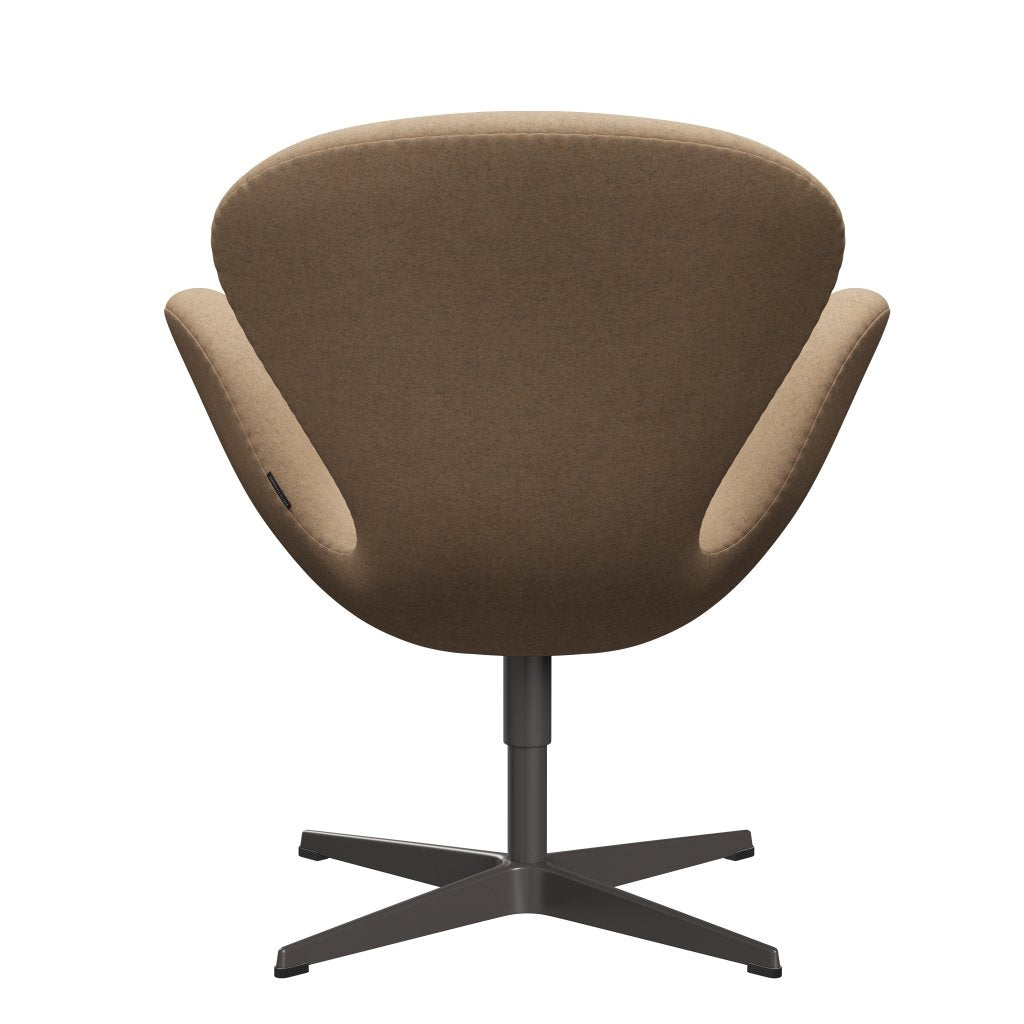 Fritz Hansen Swan Lounge Chair, Warm Graphite/Divina Md Cappuccino