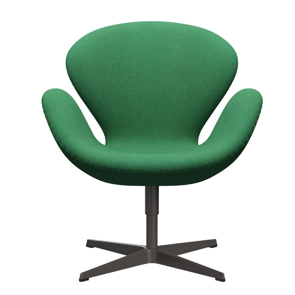 Fritz Hansen Swan Lounge Chair, Warm Graphite/Divina Melange Green