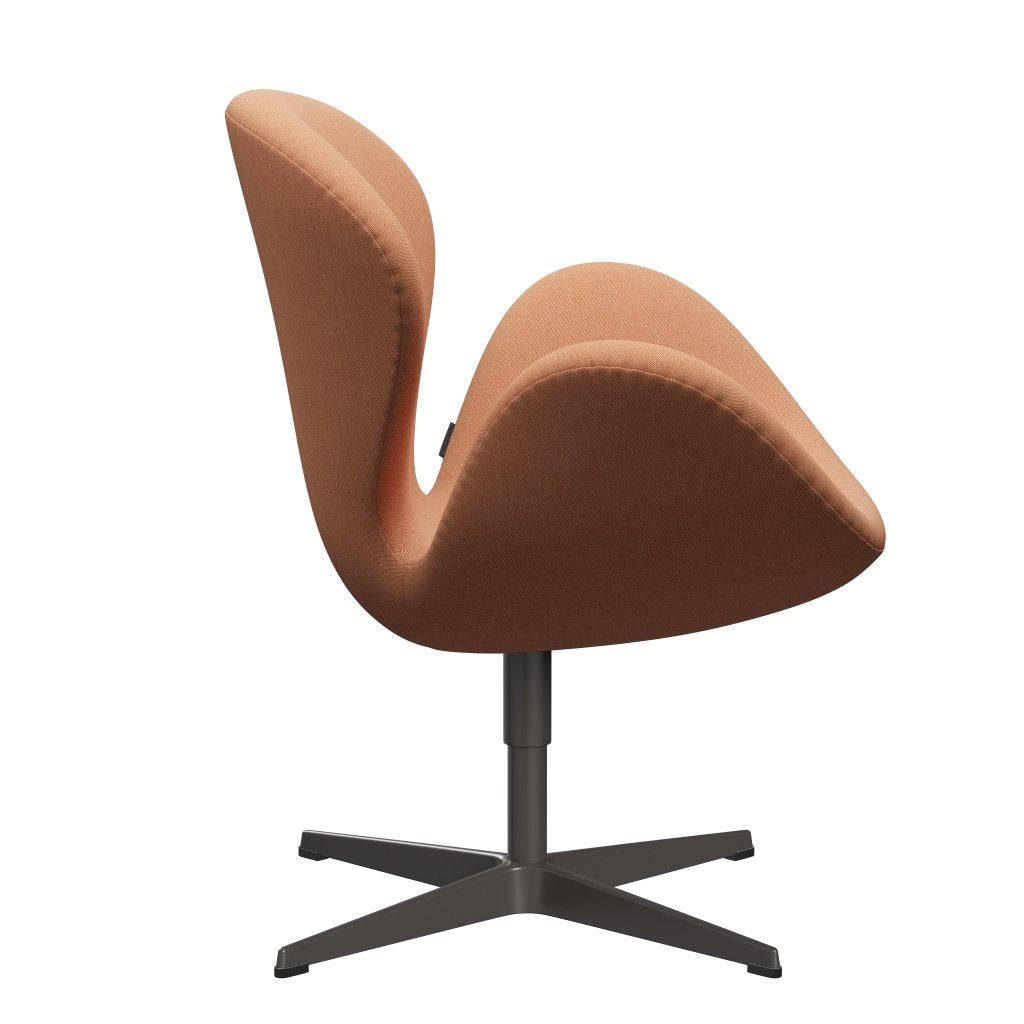 Fritz Hansen Swan Lounge Chair, Warm Graphite/Rime Delicate Orange/White
