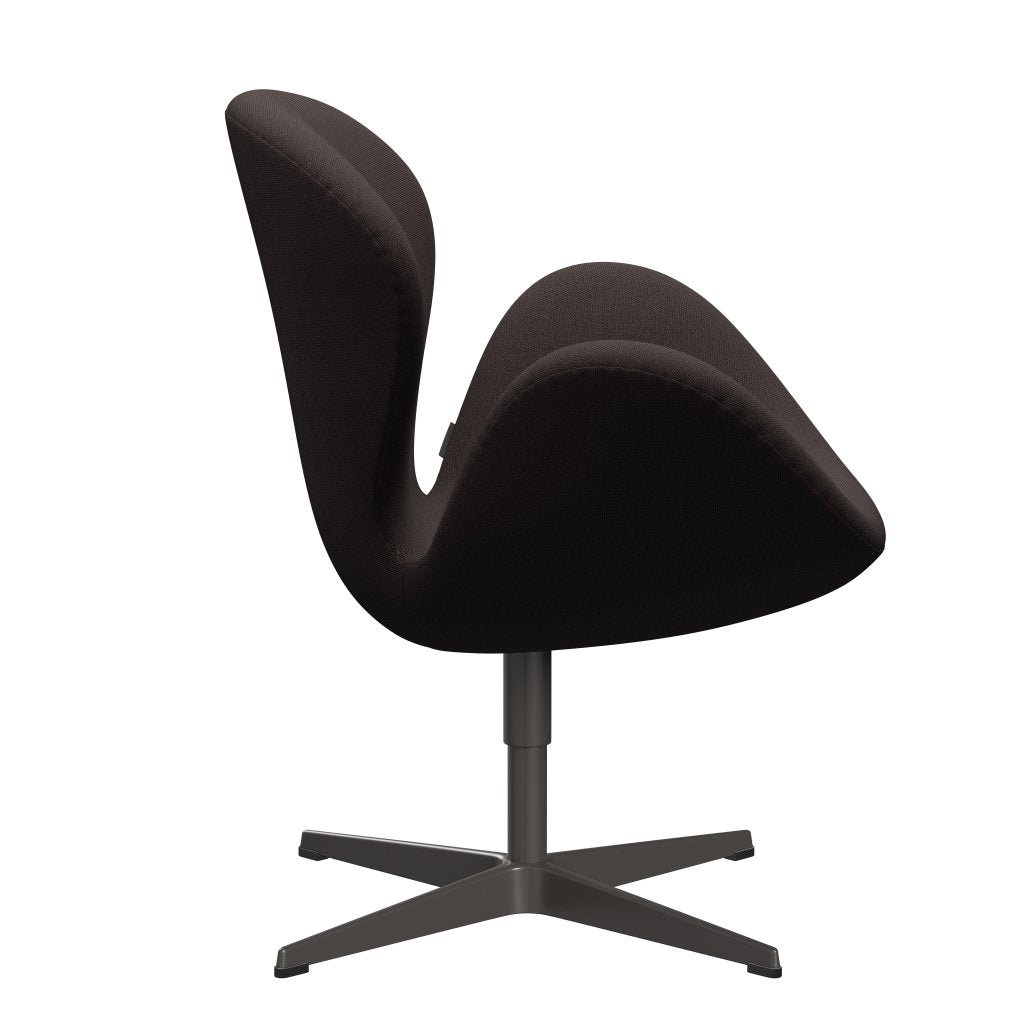 Fritz Hansen Swan Lounge stol, varm grafit/stålcut mørk jordbrun