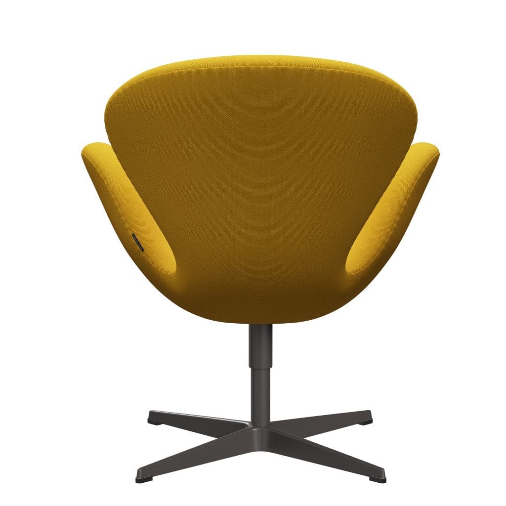Fritz Hansen Swan Lounge stol, varm grafit/stålcut gul