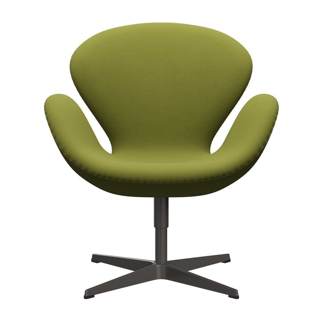 Fritz Hansen Swan Lounge stol, varm grafit/stålcut lys militærgrøn