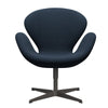 Fritz Hansen Swan Lounge stol, varm grafit/stålcut trio mørk støvblå