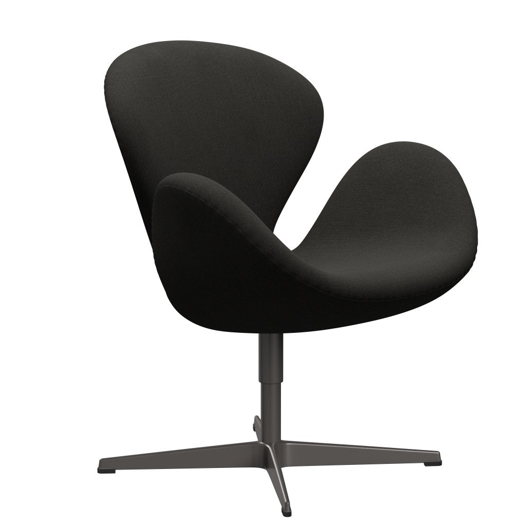 Fritz Hansen Swan Lounge stol, varm grafit/stålcut trio mørkebrun