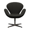 Fritz Hansen Swan Lounge stol, varm grafit/stålcut trio mørkebrun