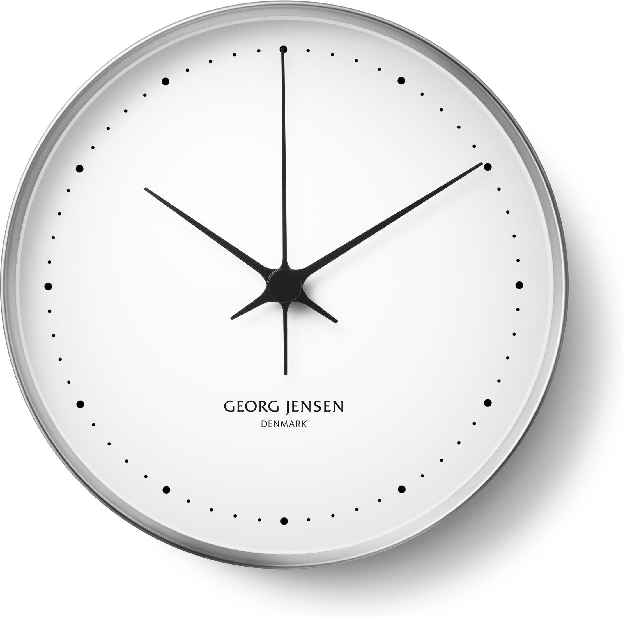 Georg Jensen Horloge murale koppel en acier inoxydable / blanc, 30 cm