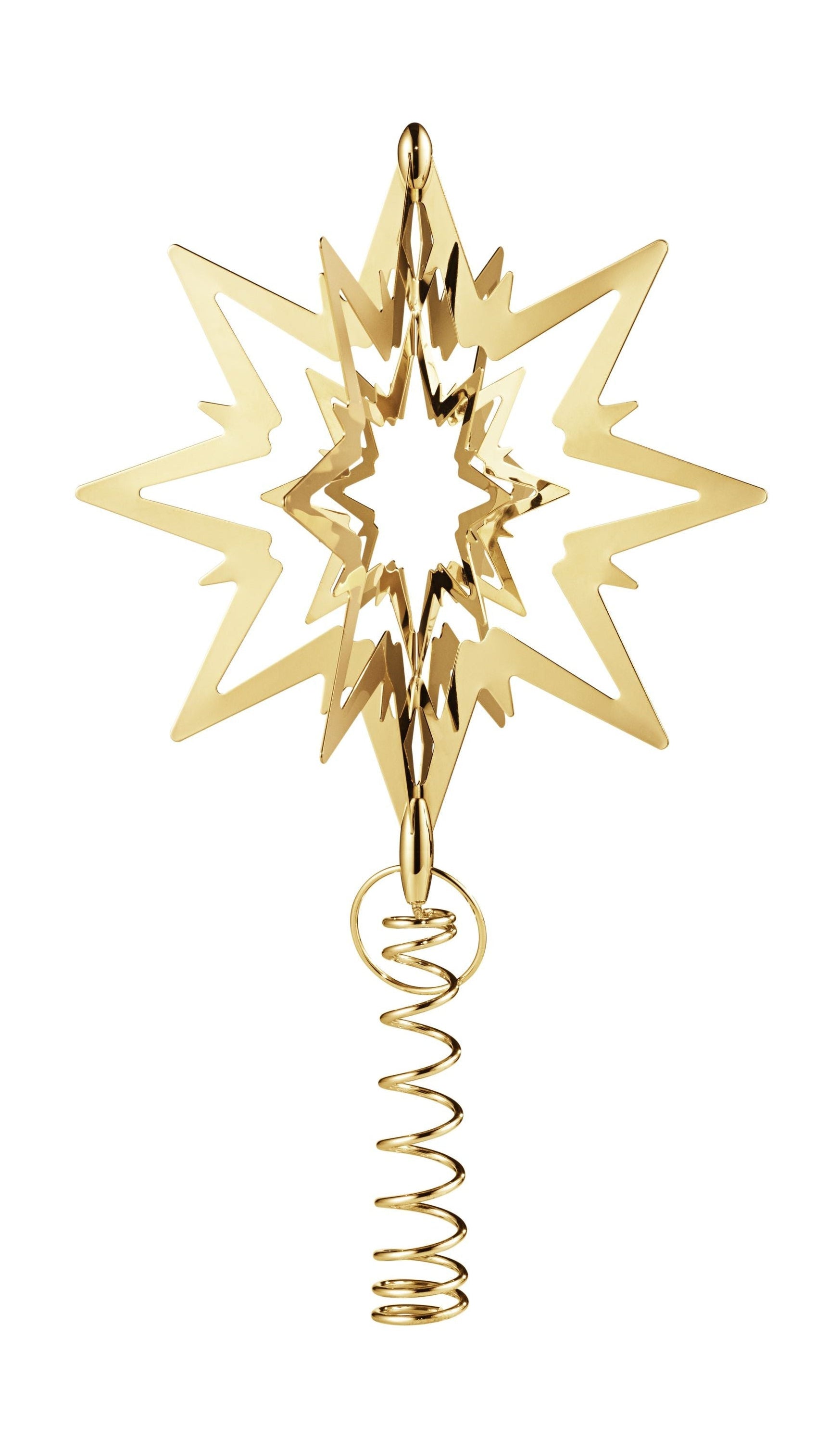Georg Jensen Christmas Tree Star Gold Plating, 17 Cm