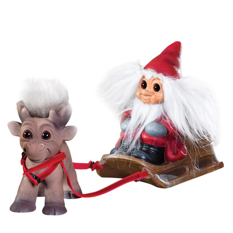 Goodlucktroll Santa Claus And Reindeer "Brave"