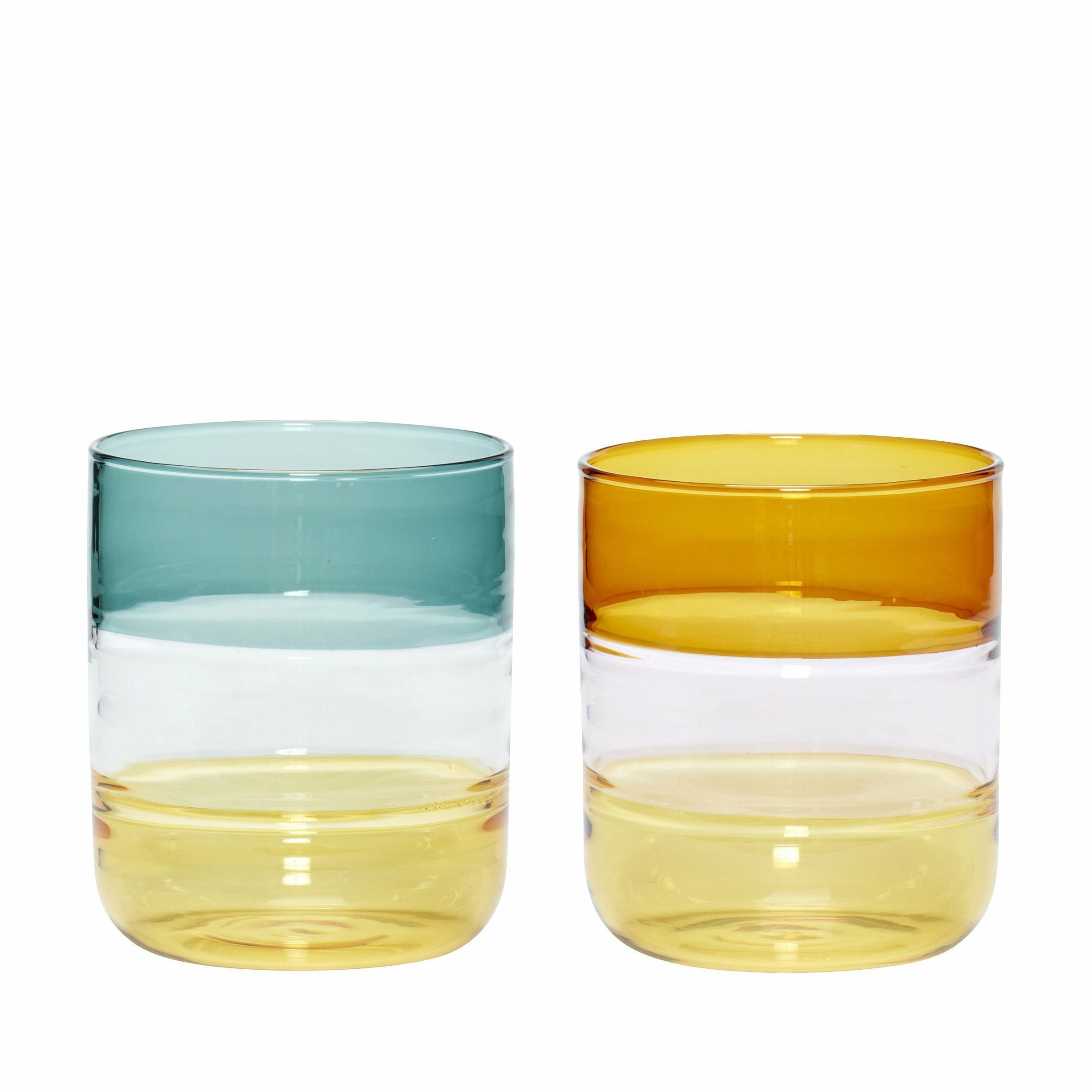 Hübsch Lemonade Drinking Glass Glass Clear/Amber/Pink/Green/Yellow